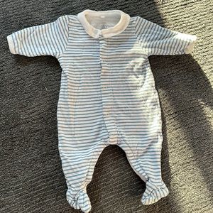 Sweet blue and white stripe Petit Bateau Footie
